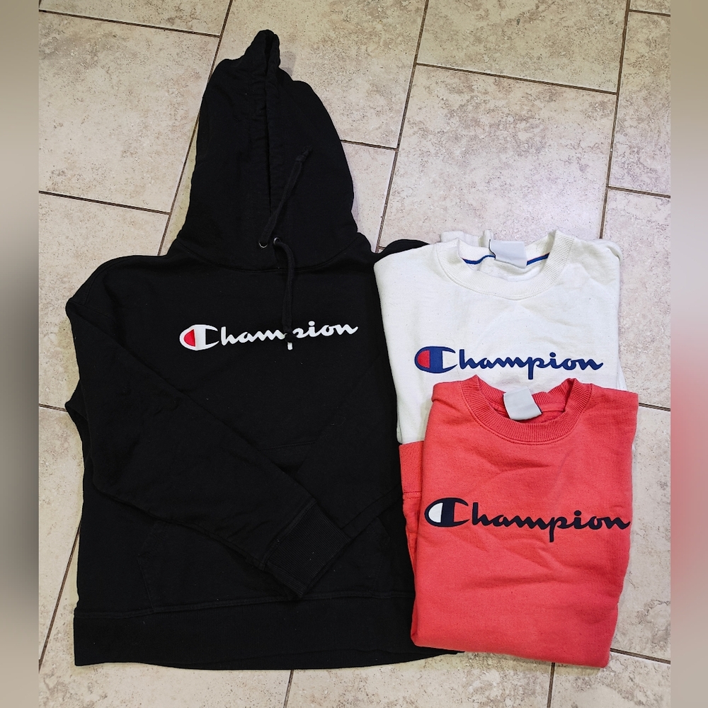 Champion women's sweatshirt LOT hoodie crew neck xs small